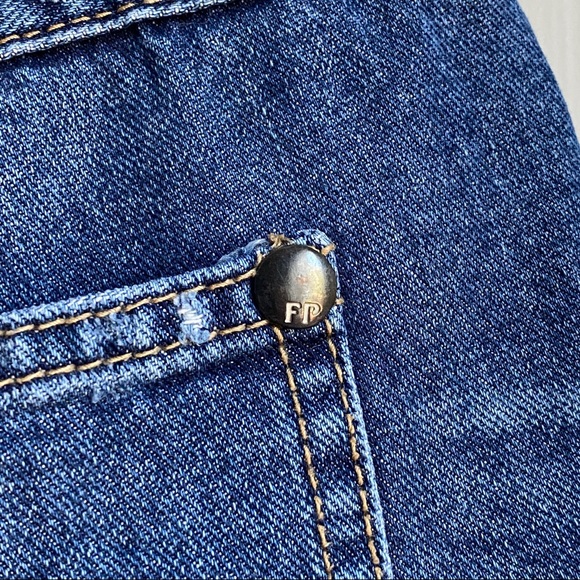 Free People Blue Distressed Cut-Off Jean Shorts - Picture 10 of 11